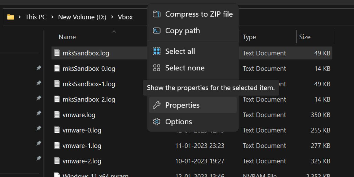 Ver las propiedades del archivo mediante el Explorador de archivos