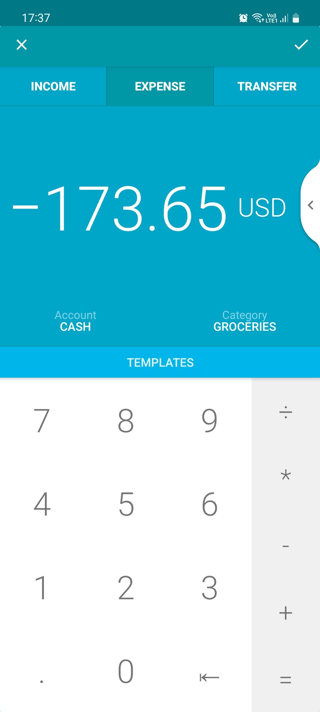 Wallet by BudgetBakers add transaction