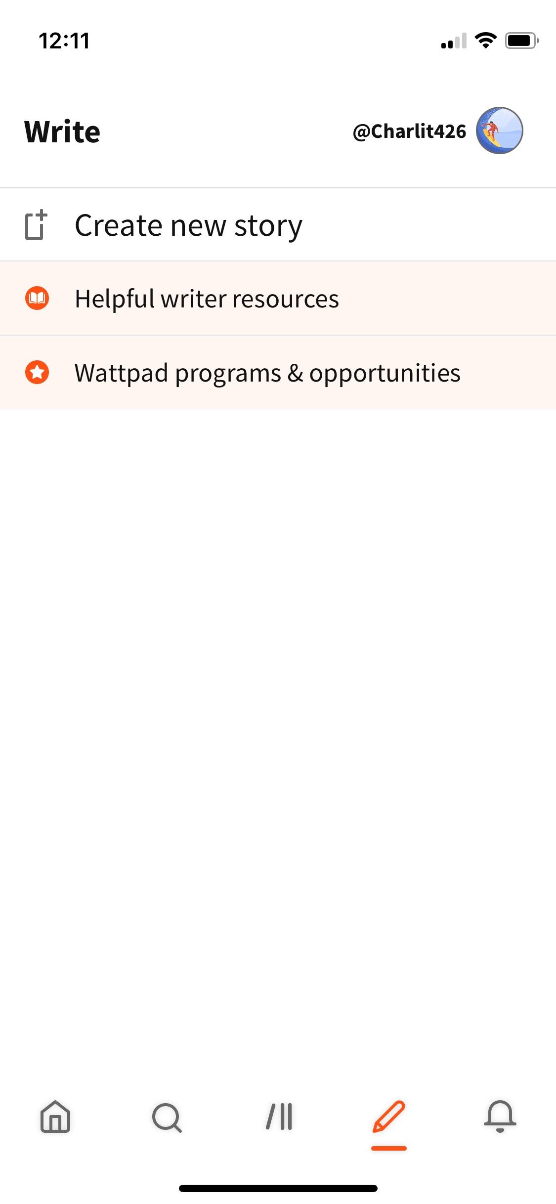 Wattpad app creative writing