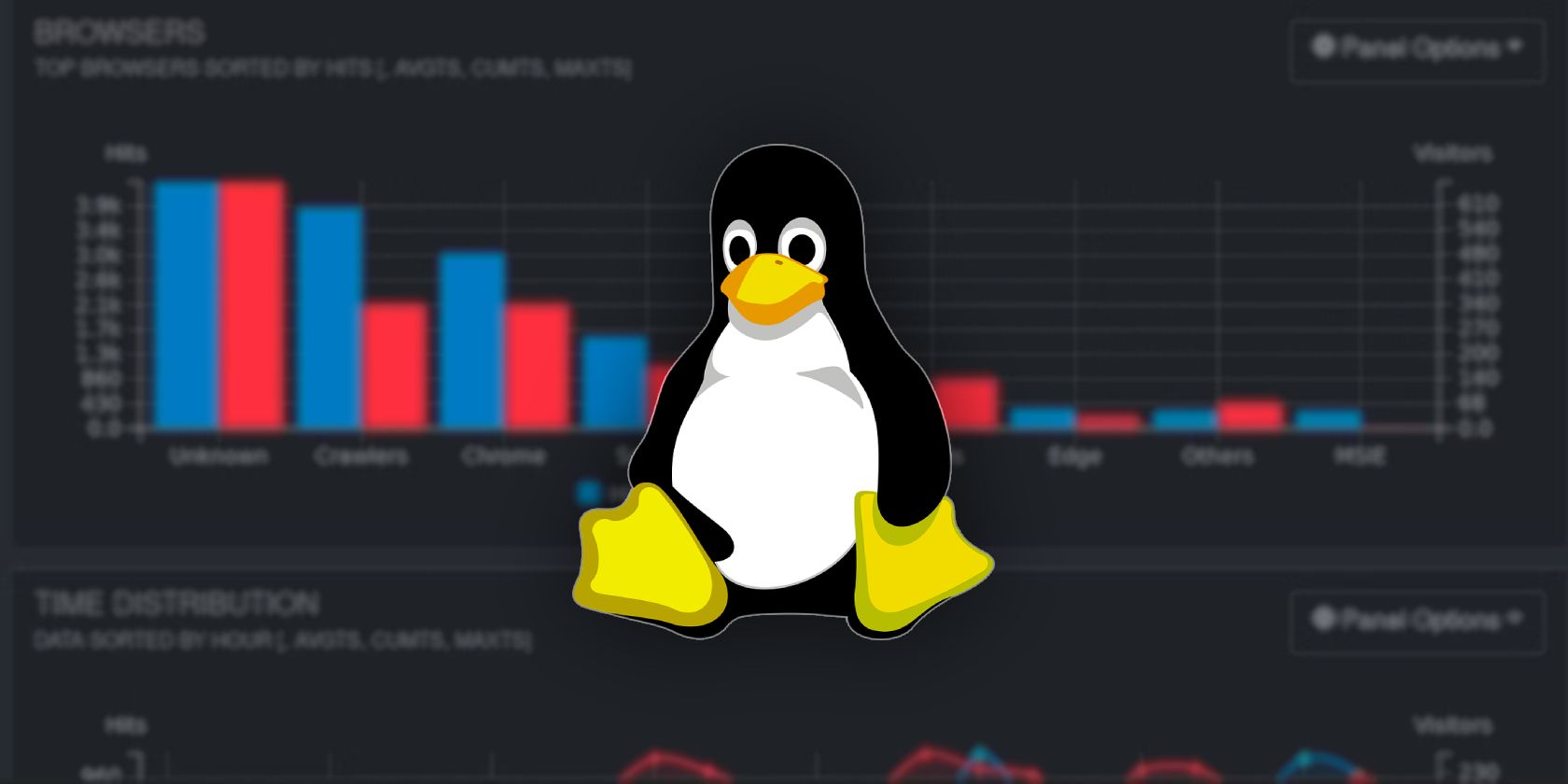 goaccess website analytics dashboard with linux tux
