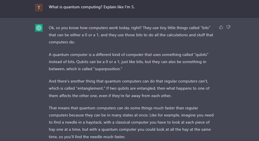 Demandez à ChatGPT Qu'est-ce que l'informatique quantique