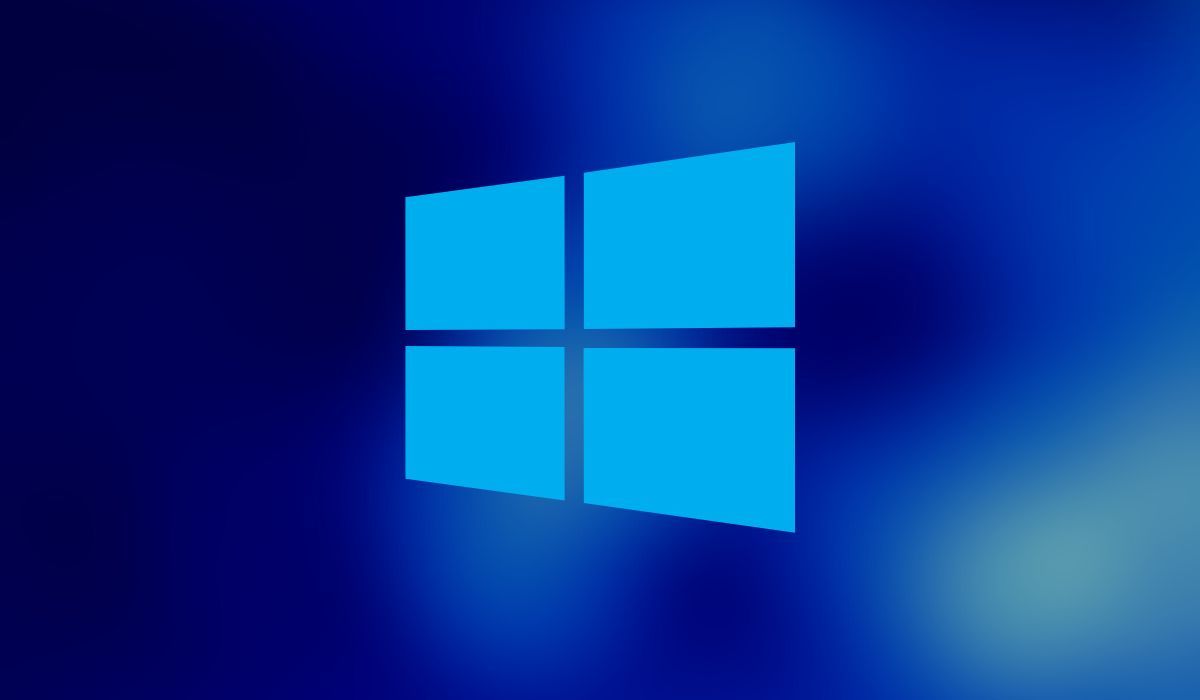 Logotipo de Windows visto sobre fondo azul.