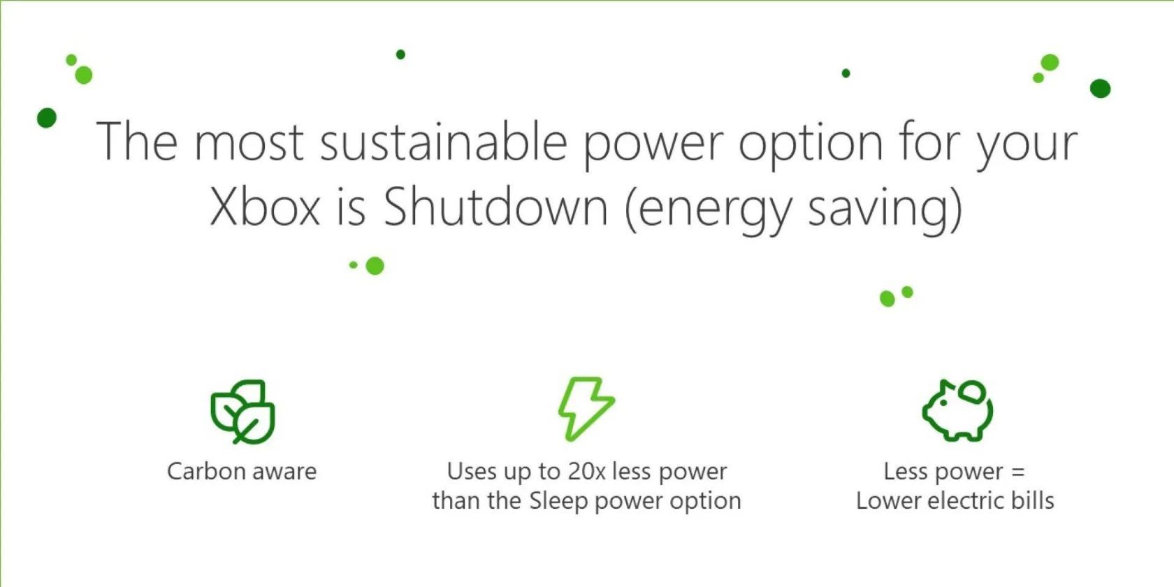 Explicación del modo de ahorro de energía al apagar Xbox