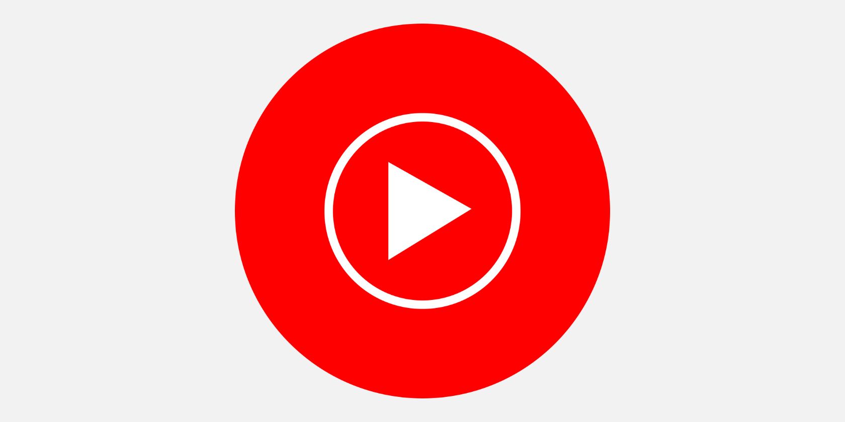 YouTube Music logo on gray background