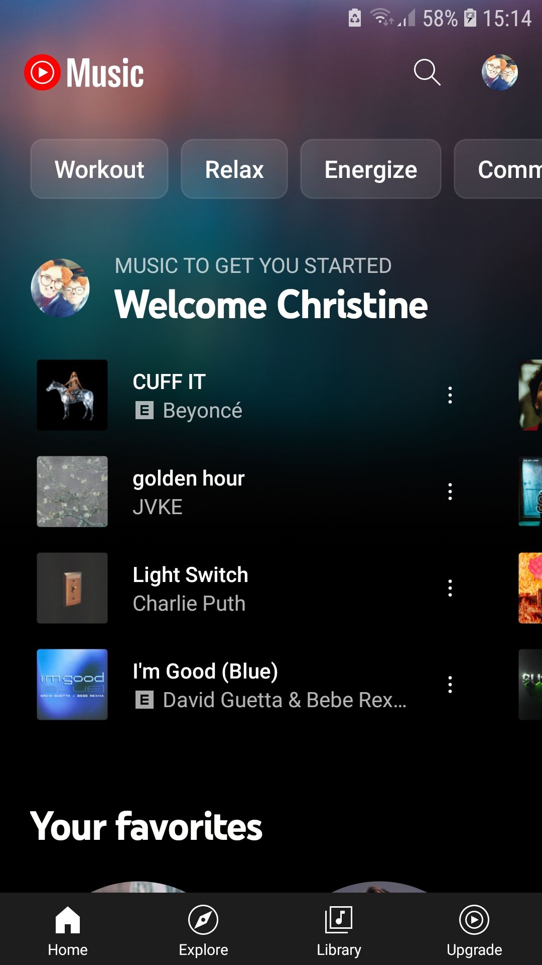 برنامه تلفن همراه پخش موسیقی YouTube Music