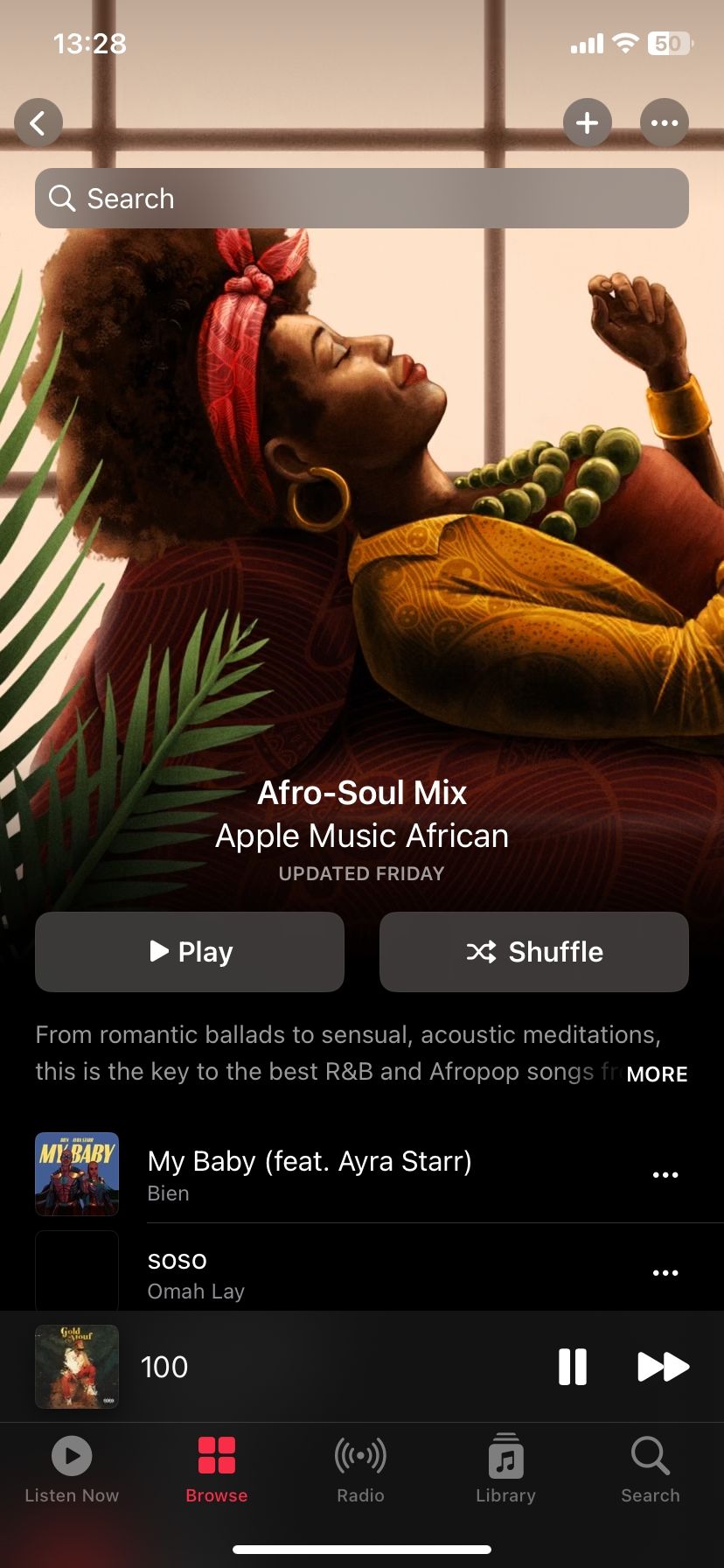 Playlist page on Apple Music