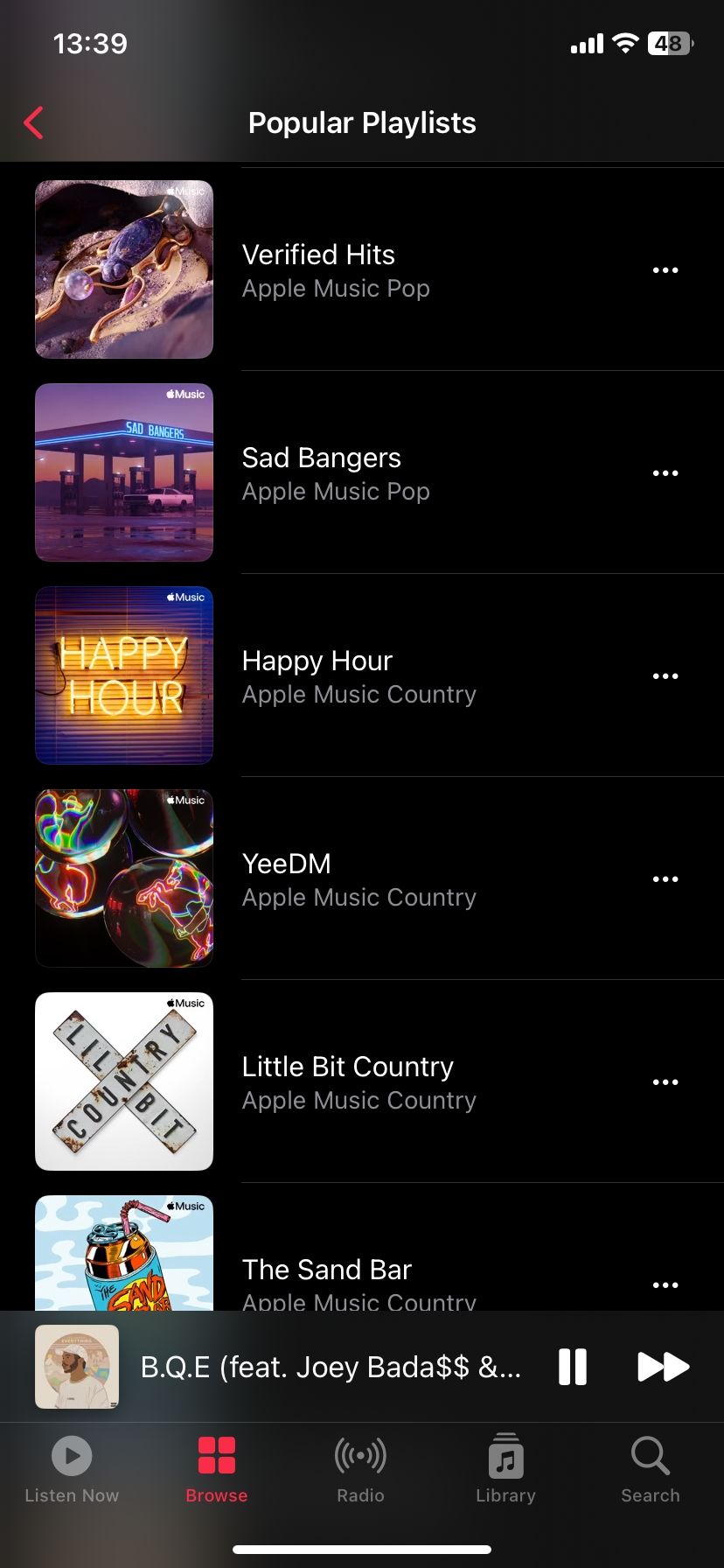 A list of Apple Music curated playlists