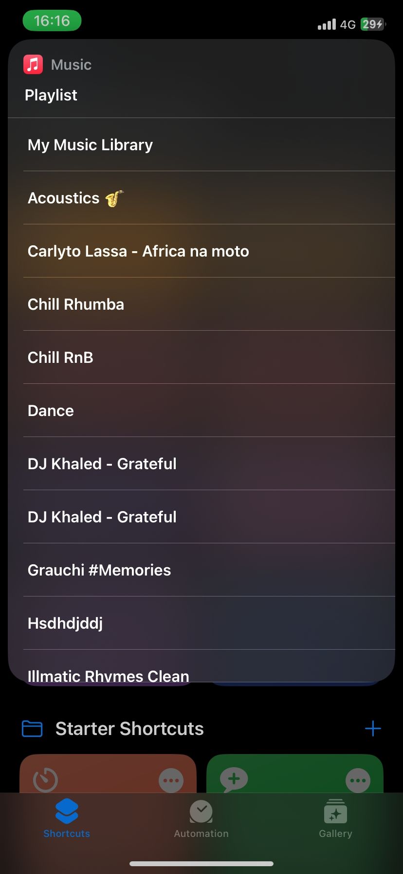 Selecting playlist to add new song to using Add to a Playlist shortcut