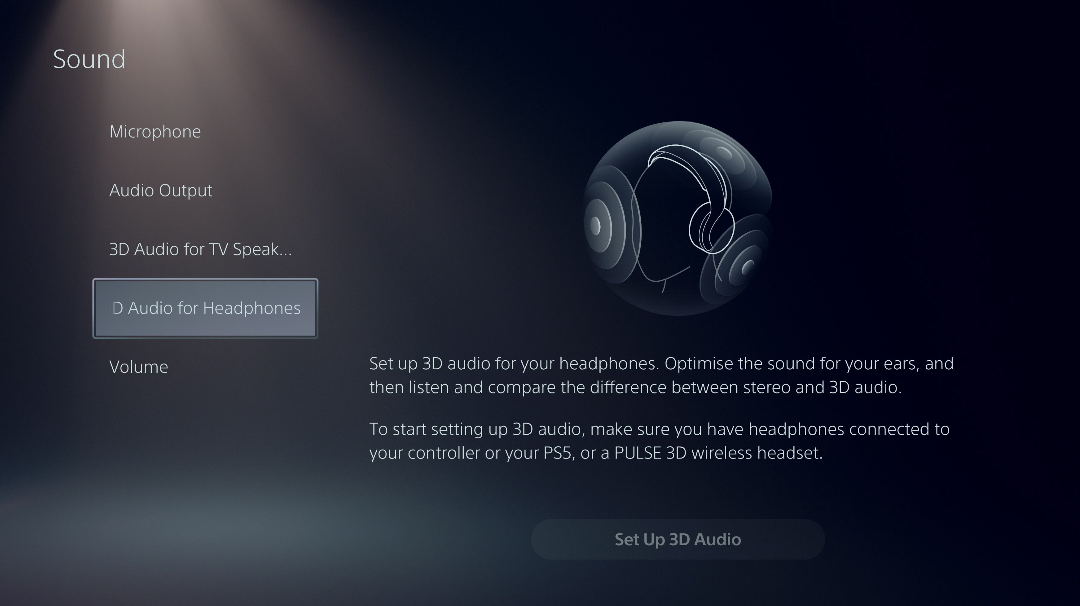 3D Audio Settings For PS5 DualSense