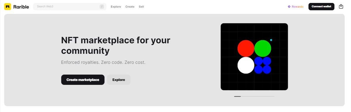 a screenshot of Rarible's website