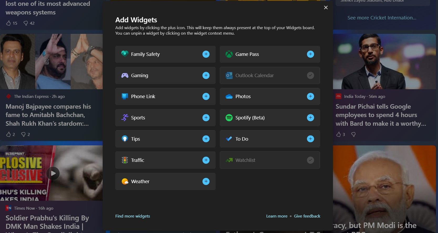 Agregar widgets en Windows 11