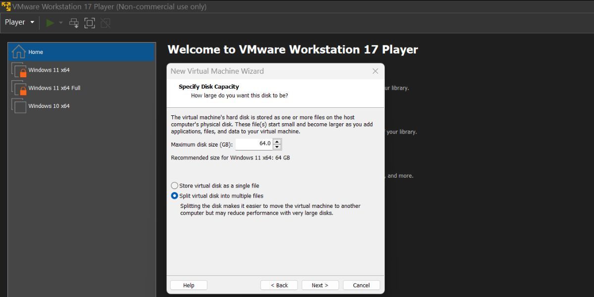Adjusting Disk Capacity of Windows 11 Virtual Machine In VMware Workstation 17 Player