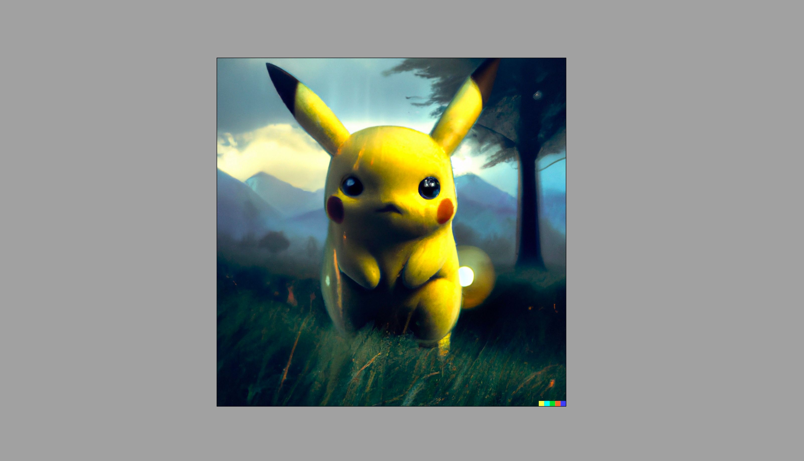 Digital art of Pikachu generated with Dall-E