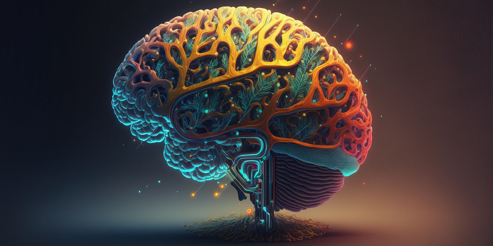 Digital illustration of a human brain