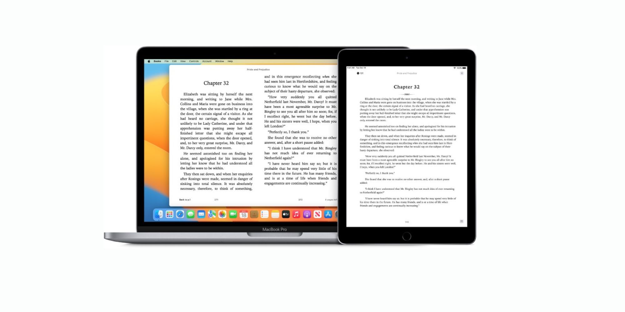 Apple Books on a MacBook and an iPad