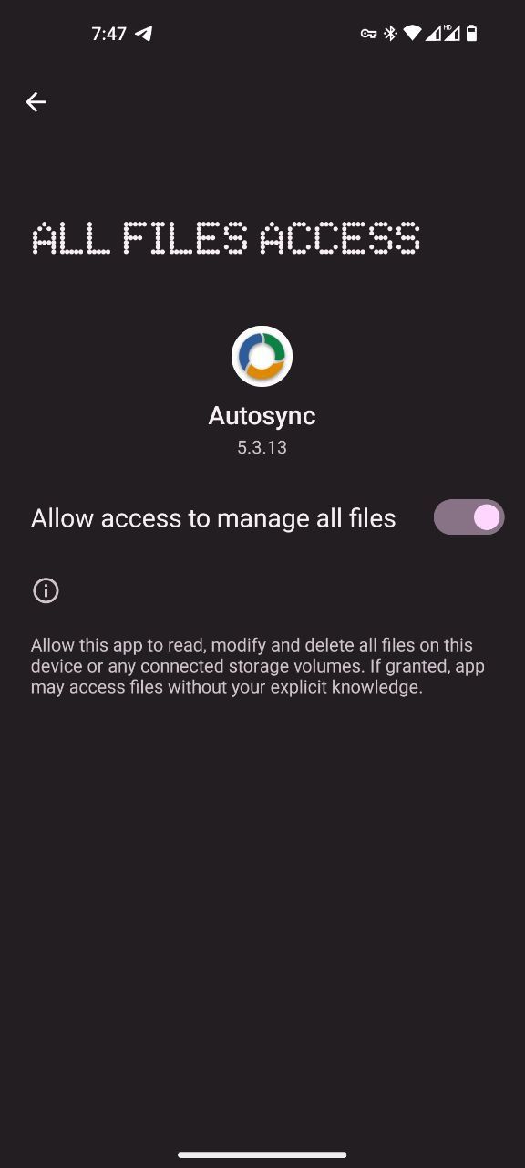 اعطای مجوزهای Autosync در Android