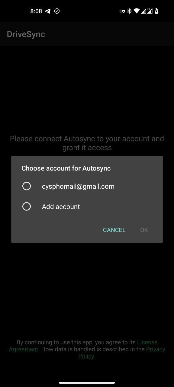 اتصال یک حساب Google به Auto Sync