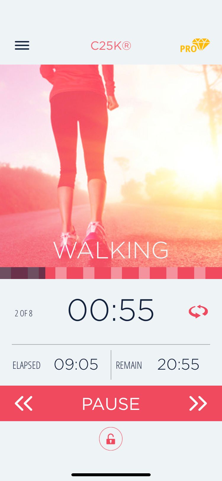 C25K app walking screen