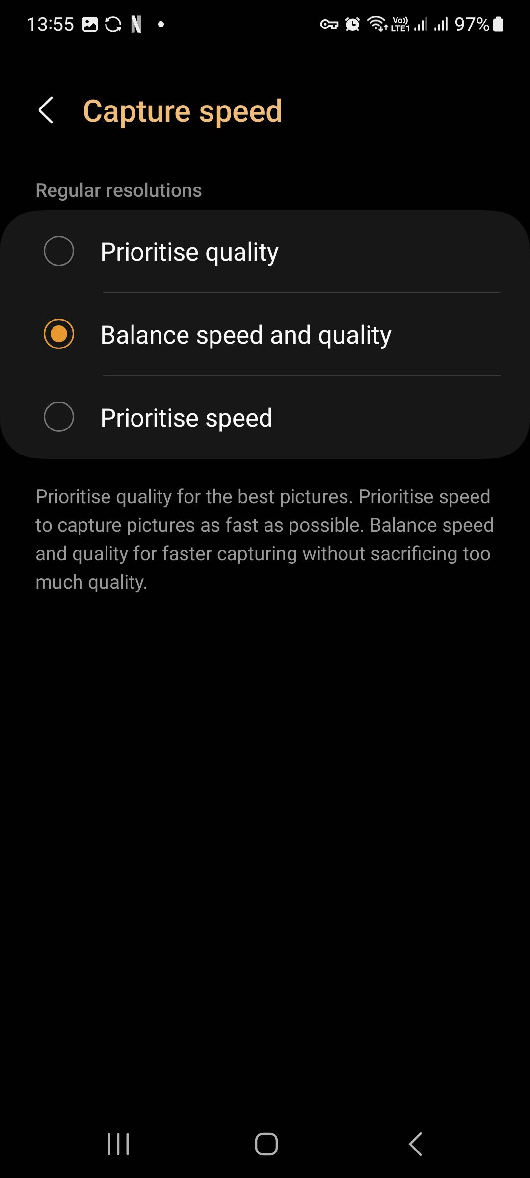 changing camera assistant capture speed