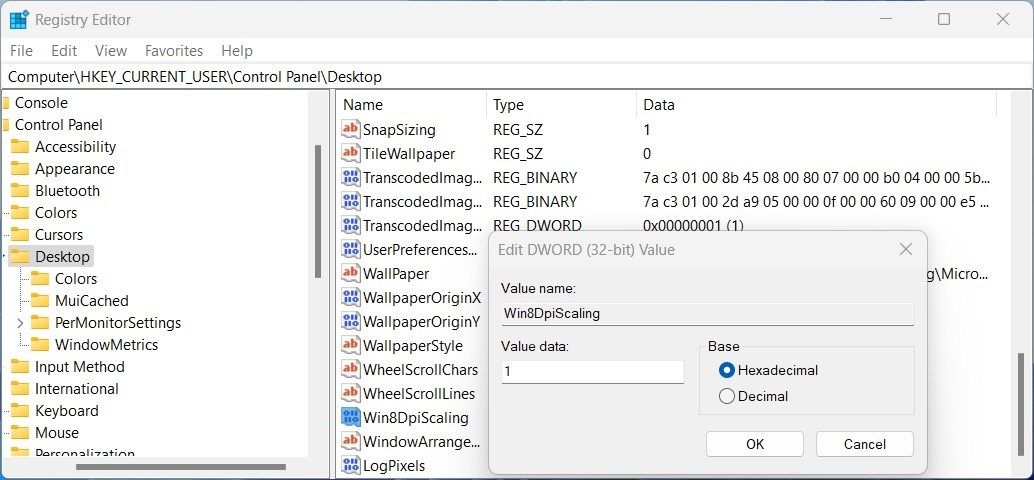 Change Display DPI Scaling Using Registry