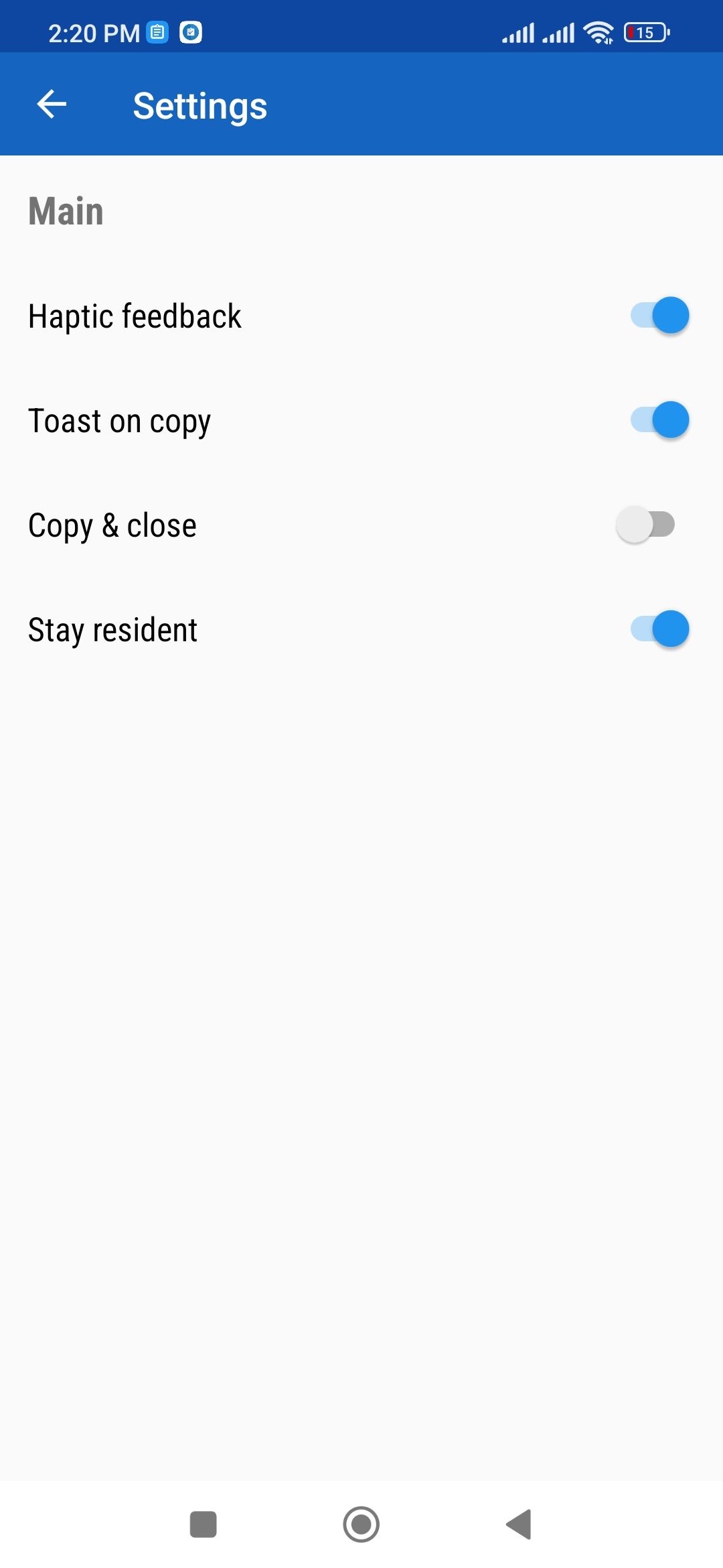Clipboard Manager by Doggo Apps - Settings
