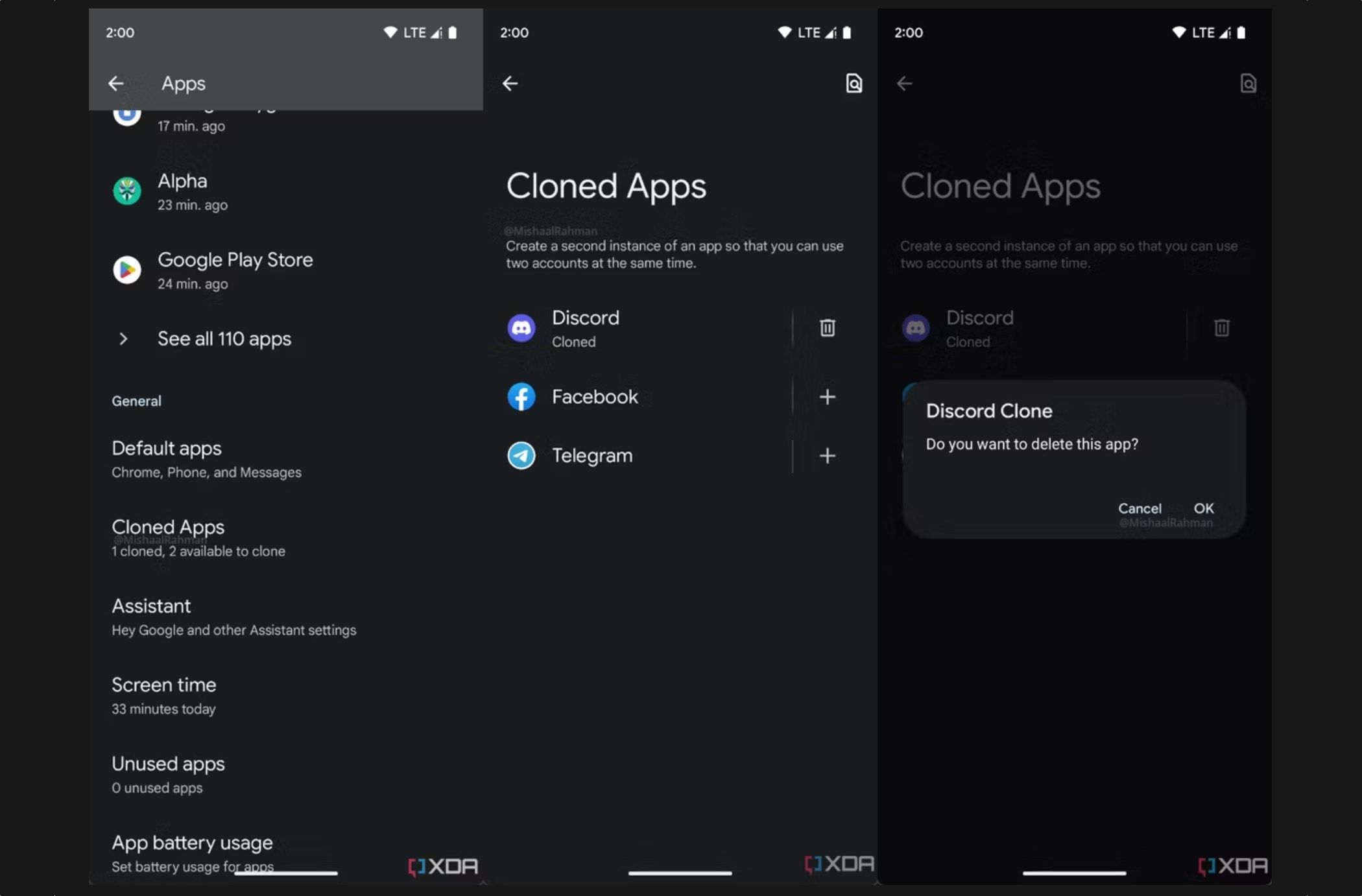 cloned apps android 14 xda
