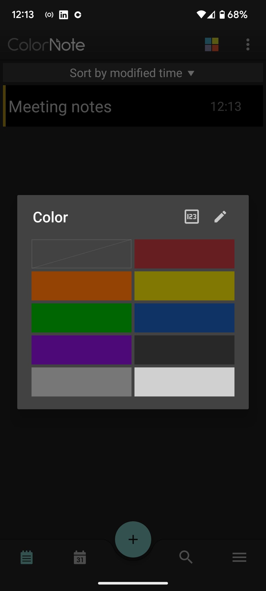 colornote choose colors
