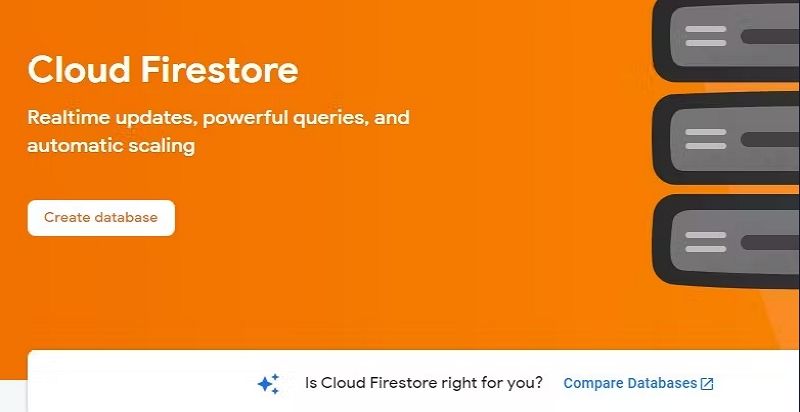 ایجاد پایگاه داده Firestore