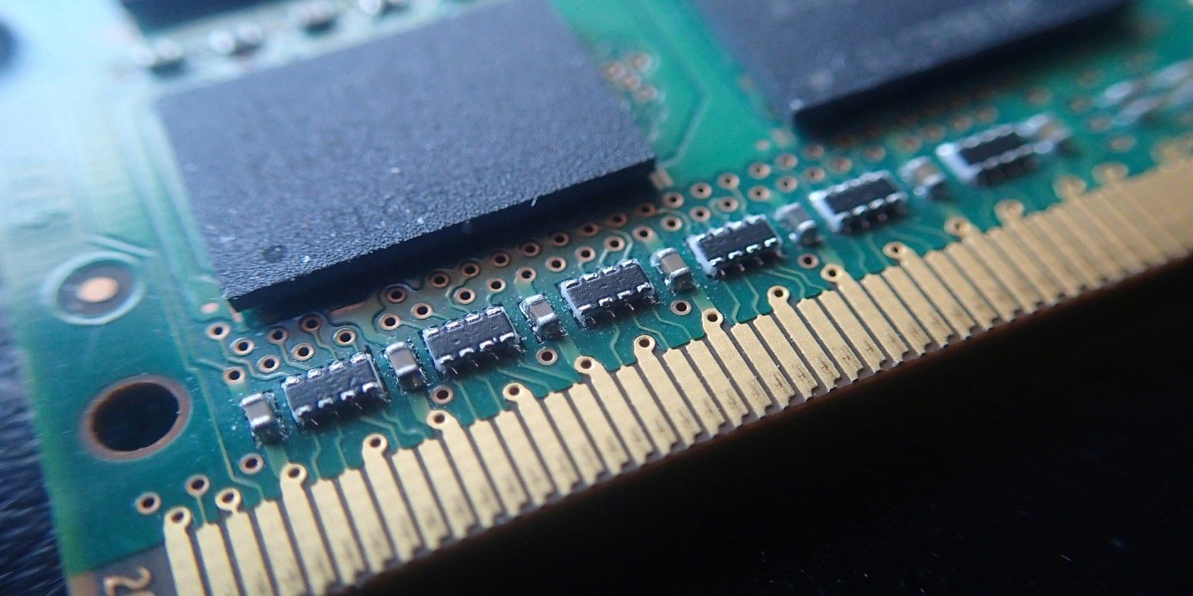 A close up stick of RAM on a desk