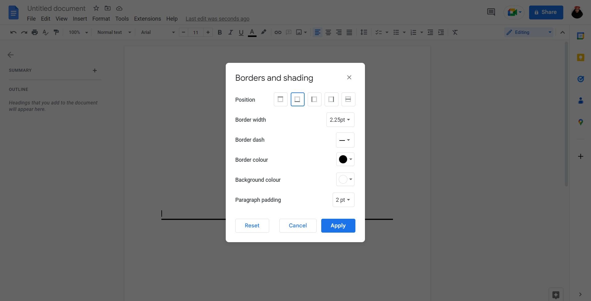 How to Insert a Vertical or Horizontal Line in Google Docs