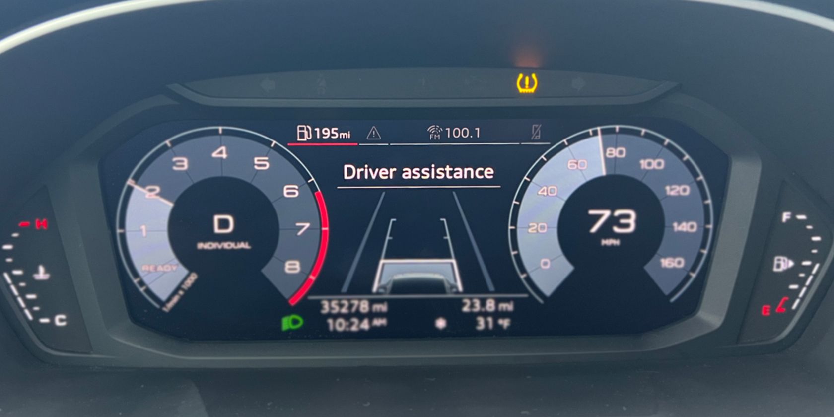 driver assistance panel on audi dash