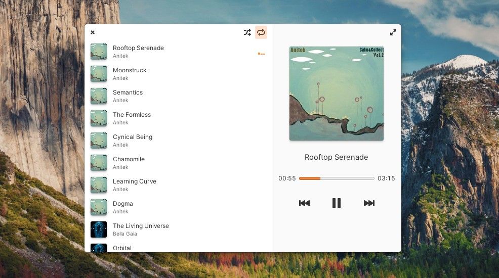 The Music app received a complete redesign in elementary OS 7.0