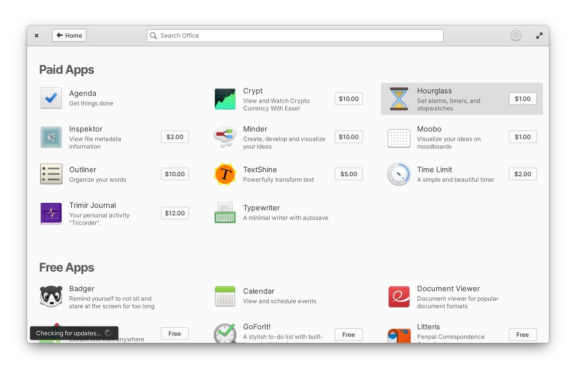 Office-related apps in the elementary OS AppCenter.
