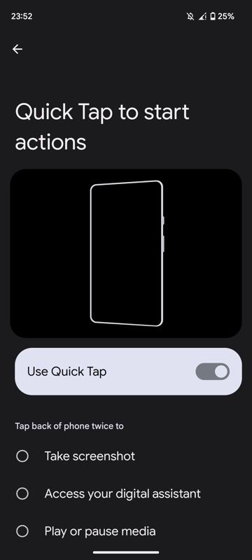 فعال کردن Quick Tap روی Pixel