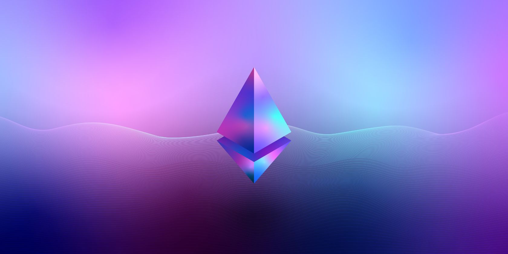 digital purple graphic with ethereum logo