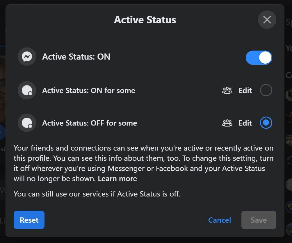 facebook active status settings updated