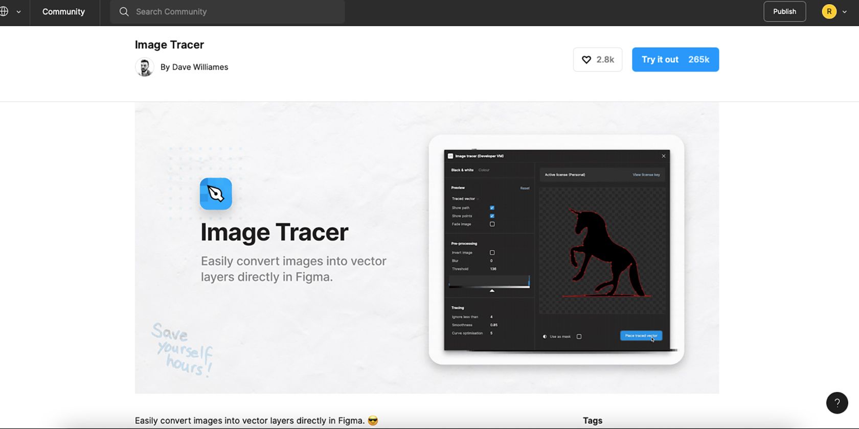 پلاگین Figma Image Tracer.