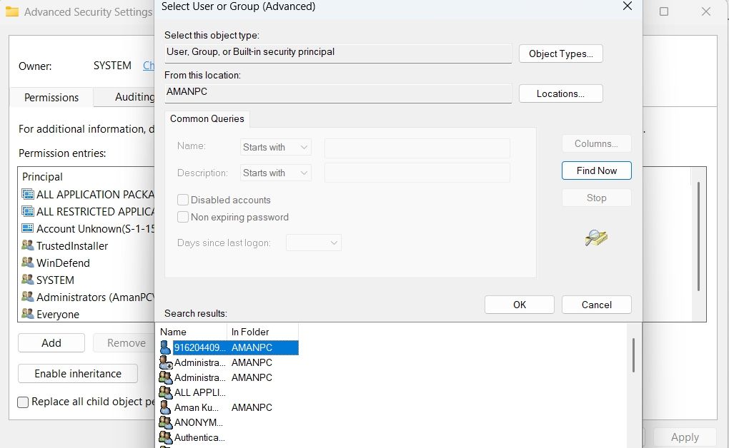 Find Now option in Registry Editor