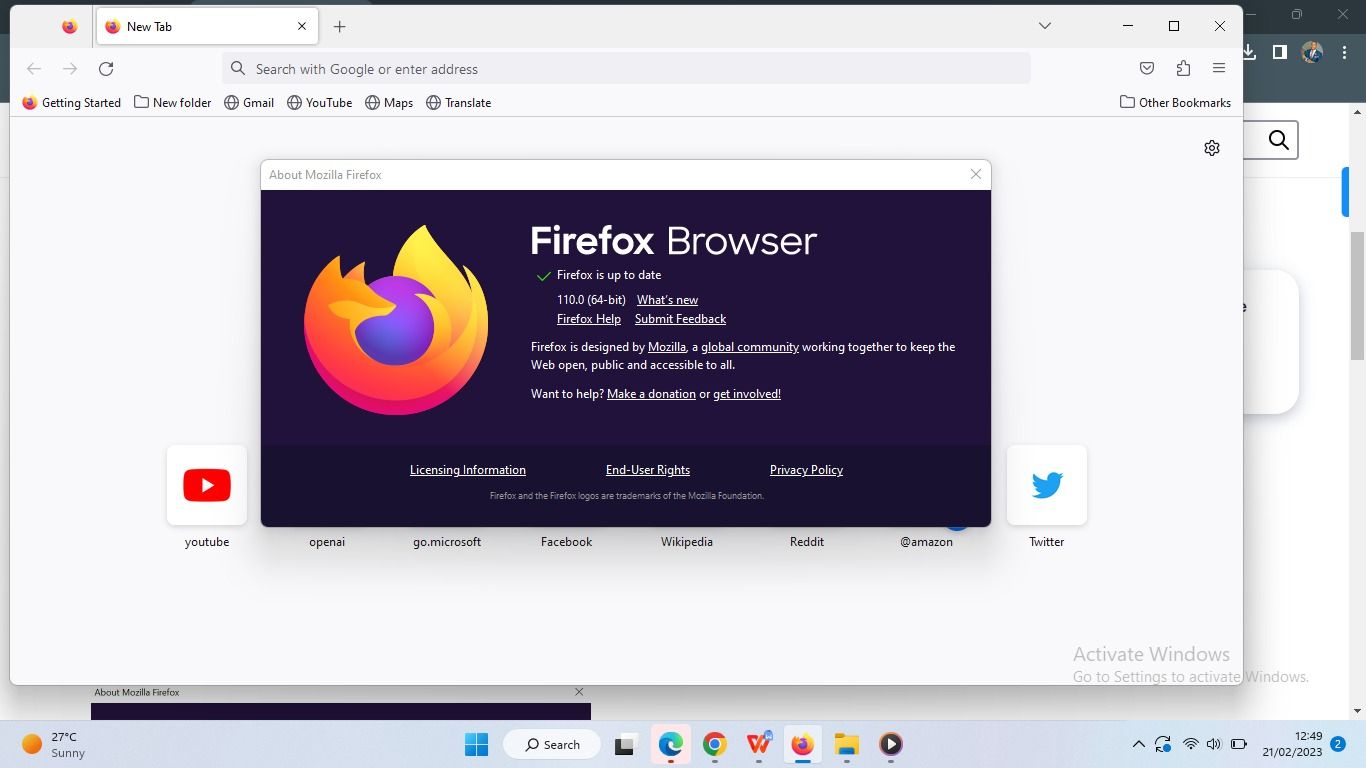 A Firefox Update screenshot page
