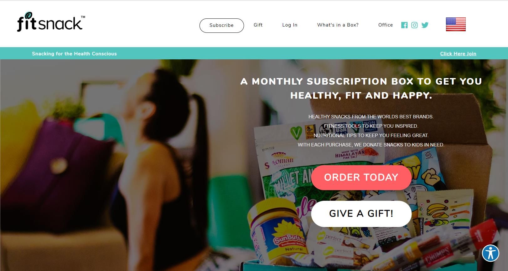 Fitsnack monthly subscription healthy snacks website
