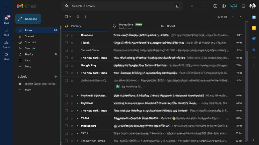 Meet, Chat, dan Spaces di kotak masuk Gmail 