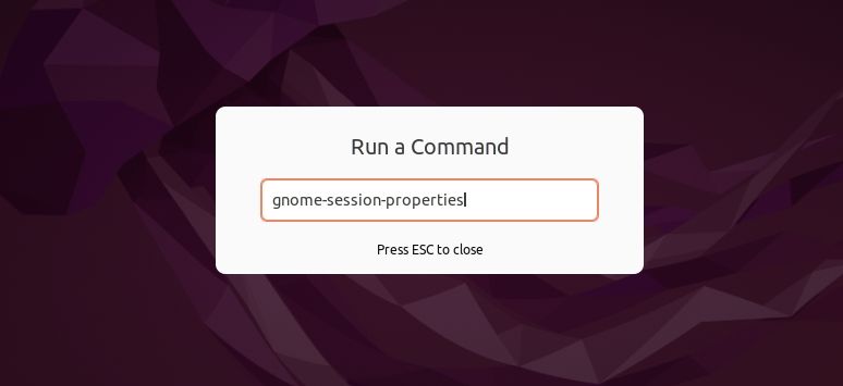 gnome session properties