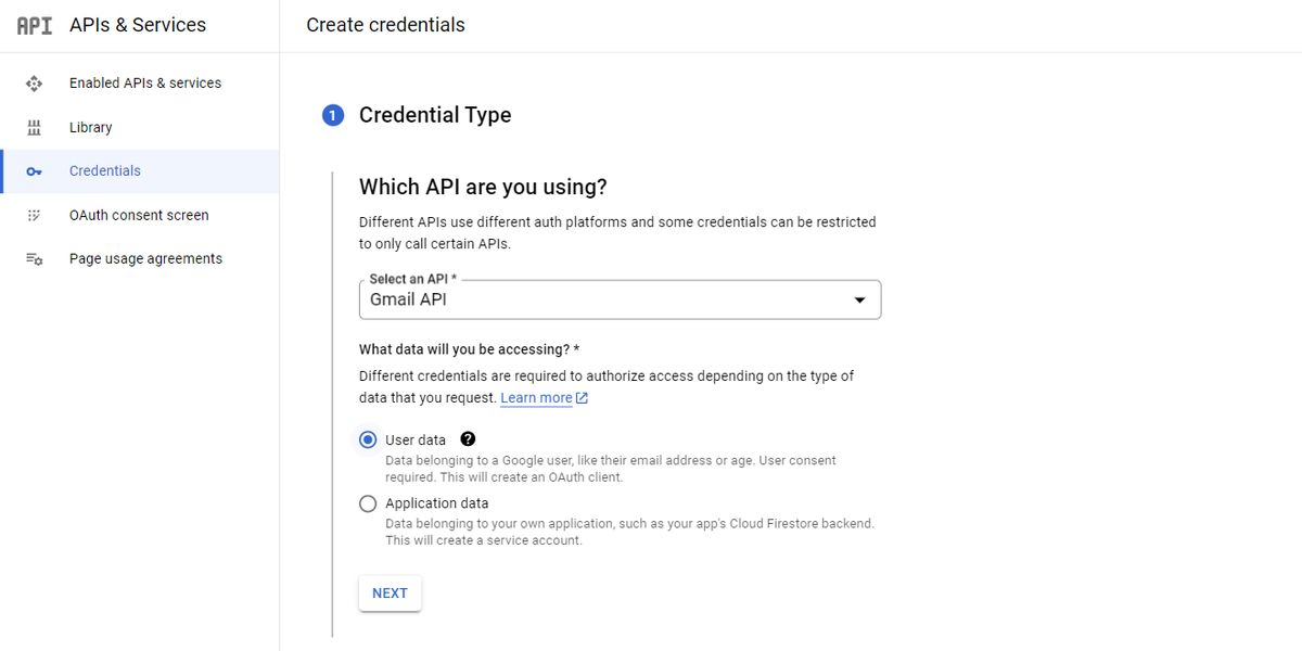 A form in Google’s Admin Console asking for details on a new set of API credentials being generated.