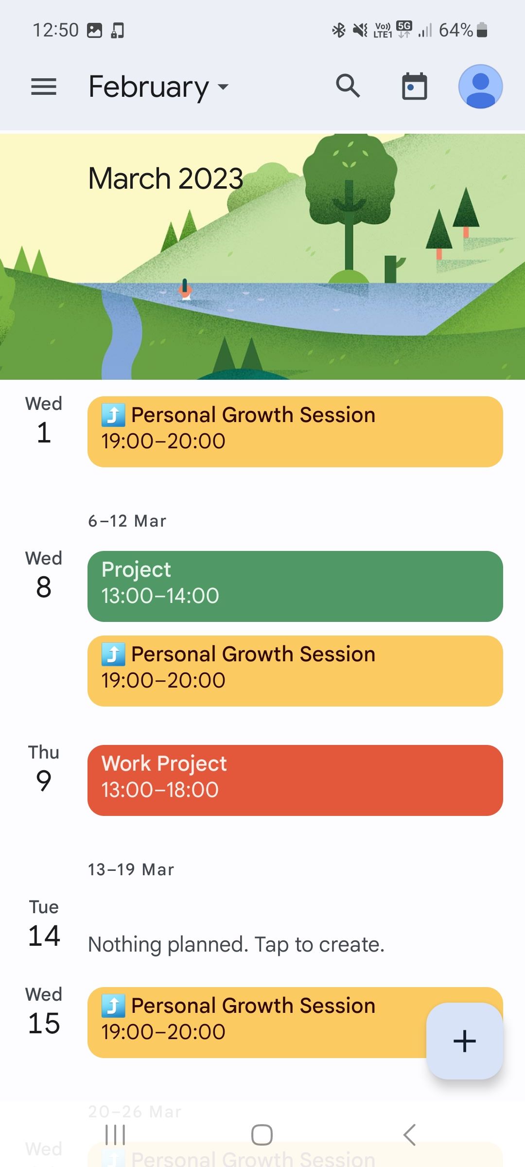 Google Calendar schedule of personal growth sessions-1