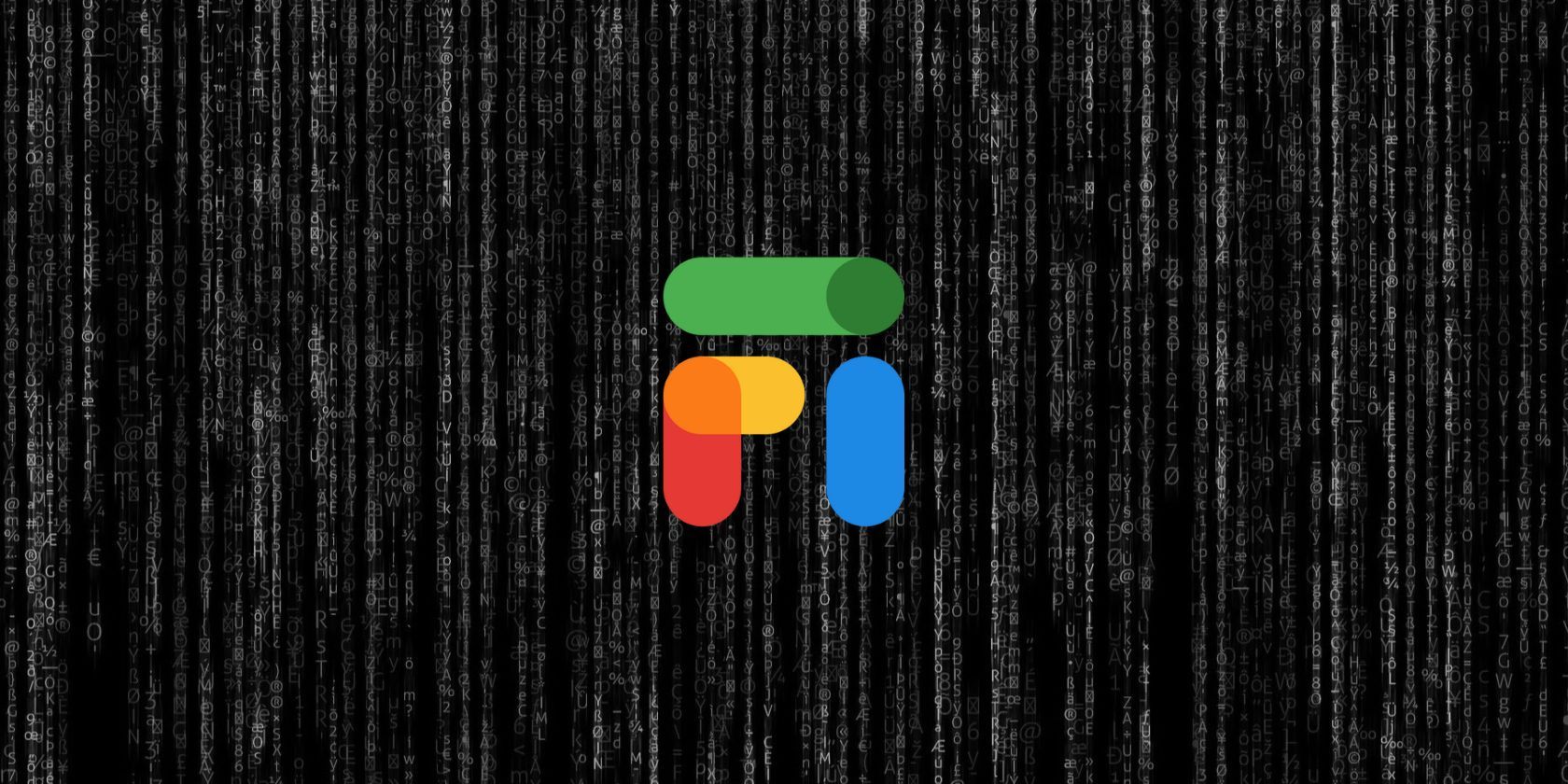 black and white matrix background and google fi logo