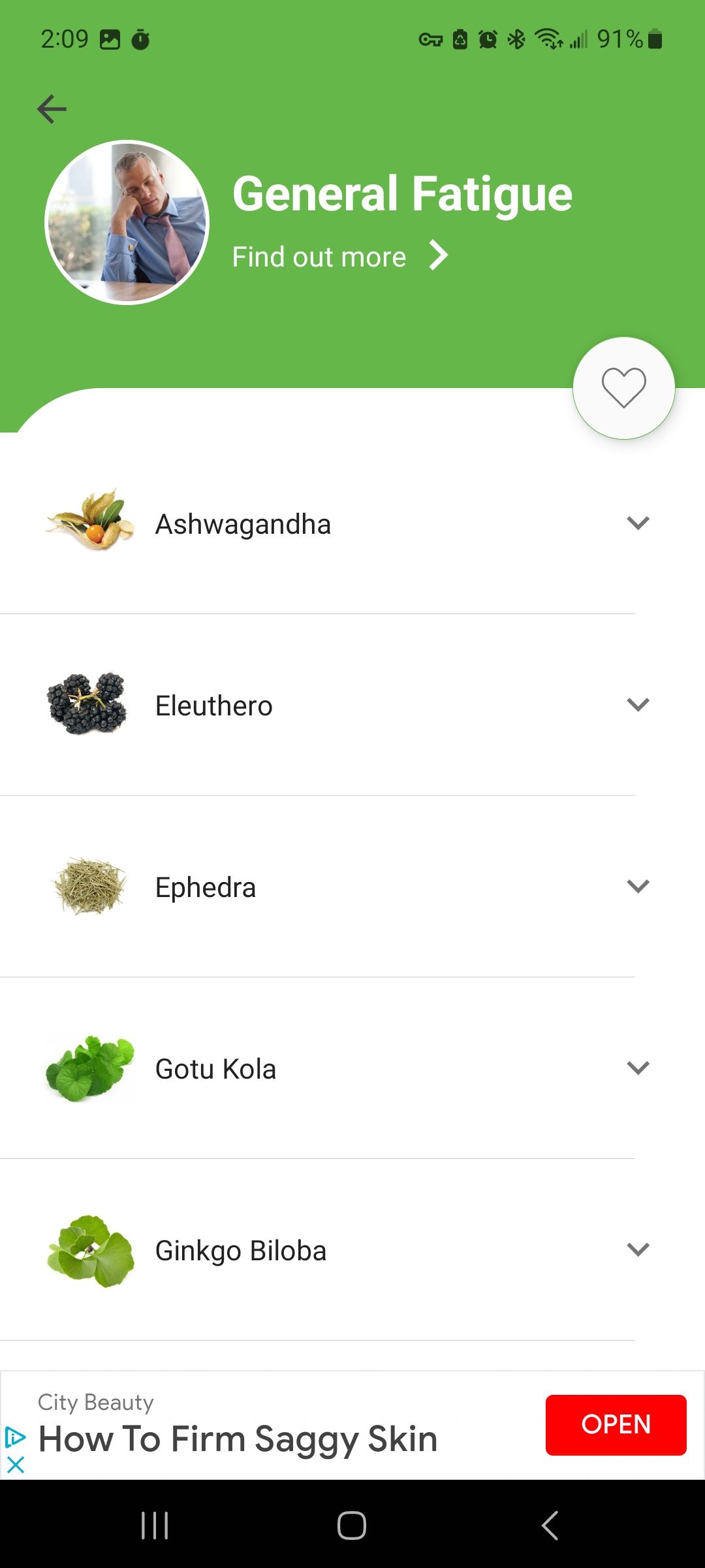 Herbs Encyclopedia Condition page screenshot