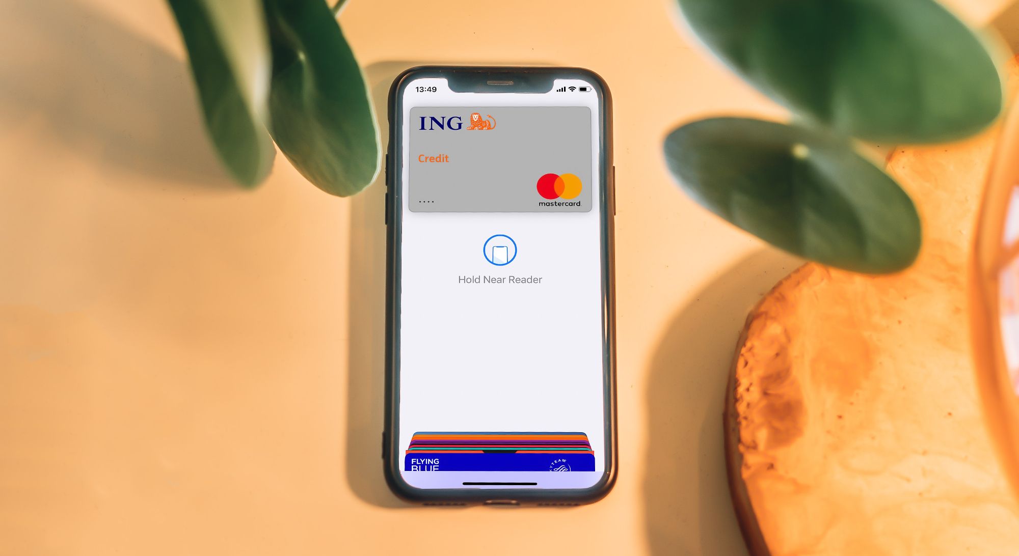 ing digital payment card on smartphone app