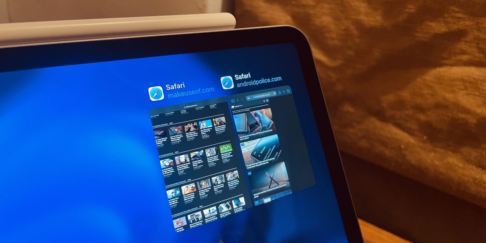 iPad sử dụng Safari trong Nhiều Windows