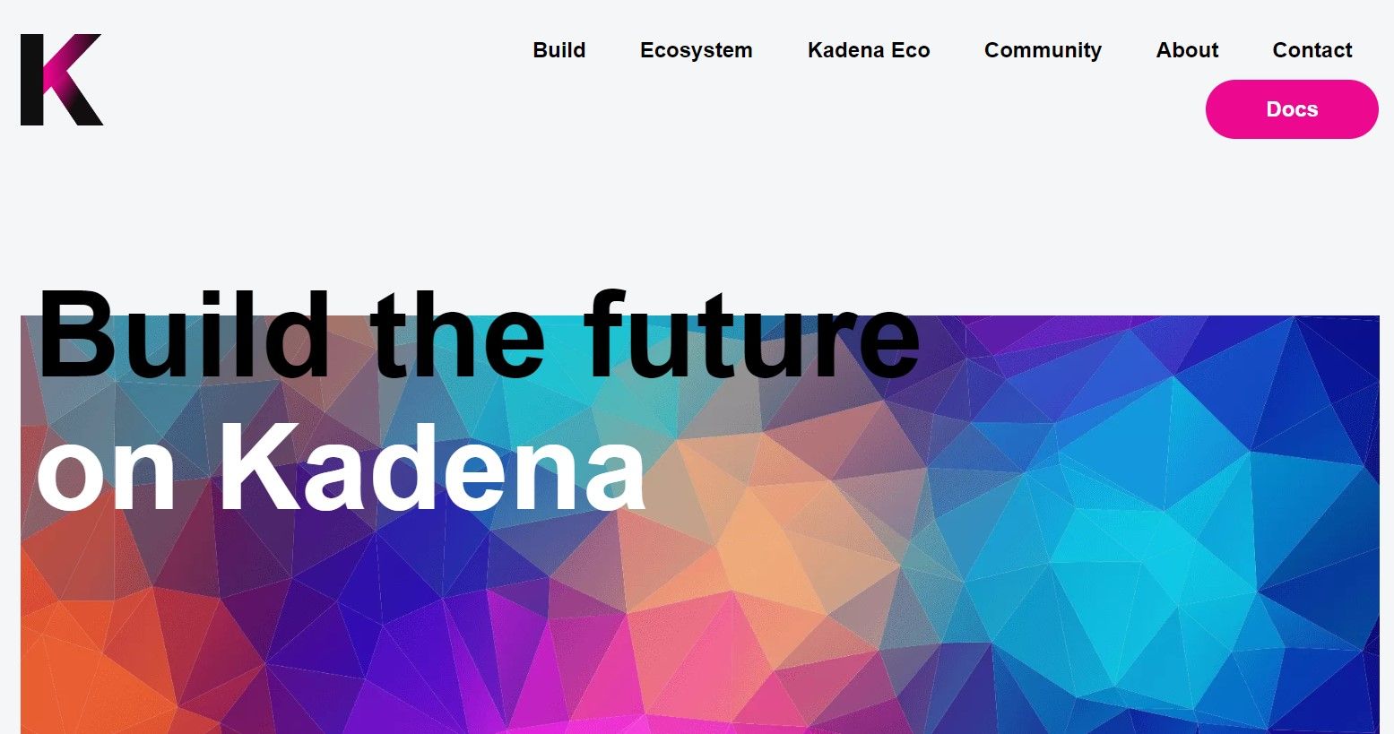 A screenshot of the Kadena website