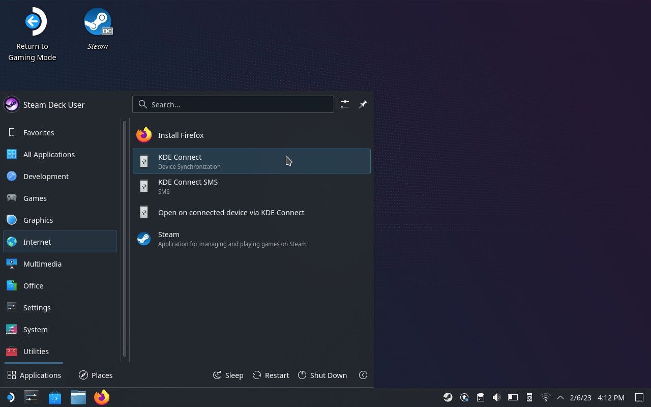 KDE Connext in Plasma application launcher